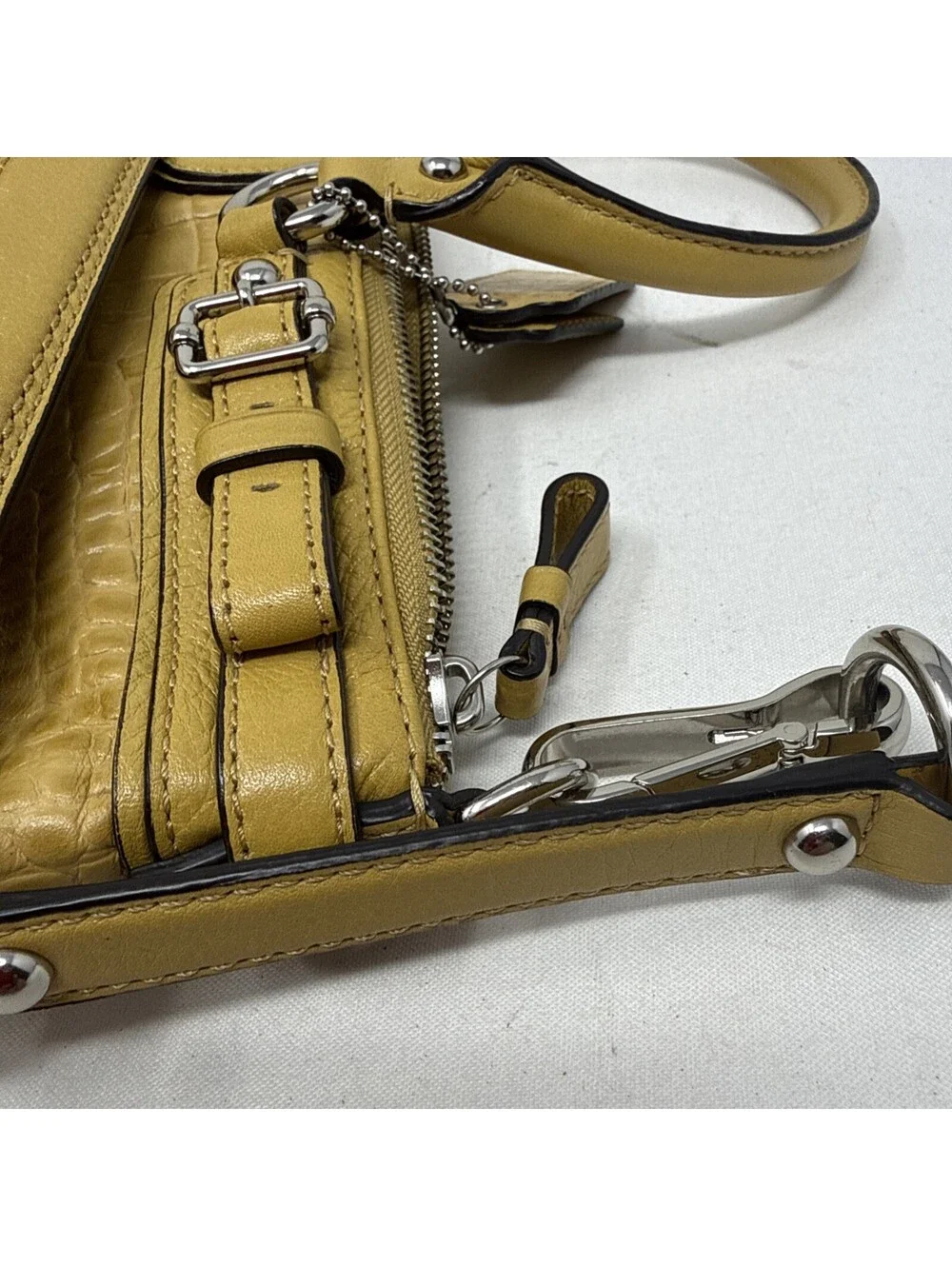 COACH Madison Sophia Embossed Croc Leather Satchel Bag